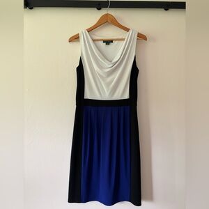 Ralph Lauren Sleeveless Dress Size 10 (black, white, purple)